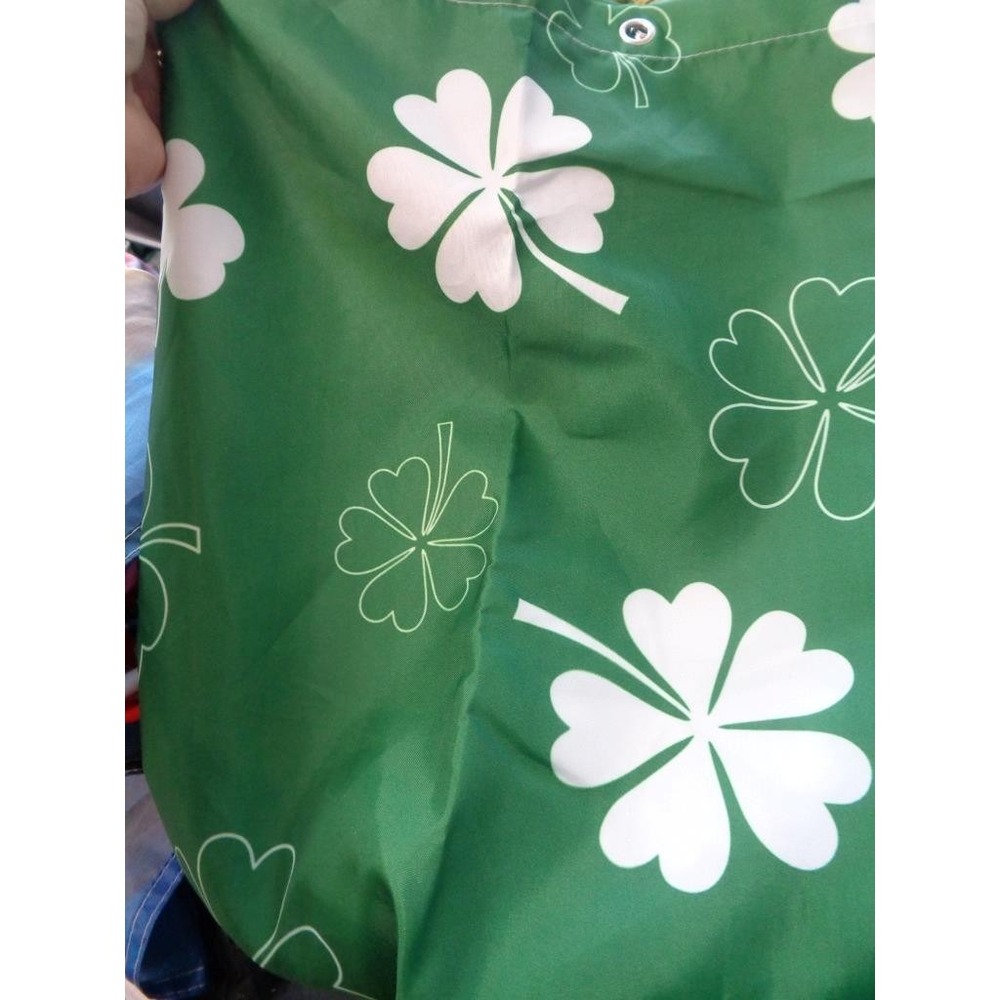Shamrock Green Four Leaf Clovers St. Patrick's Day Shower Curtain 72x72" NIP
